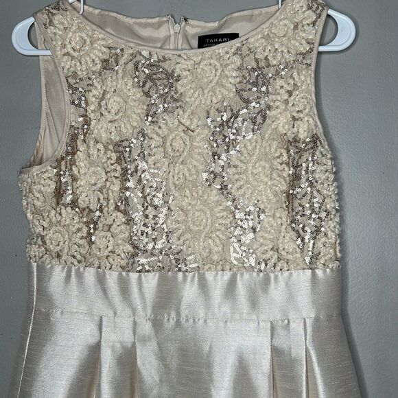 Tahari women's gold cream dress size 6 - Picture 8 of 16